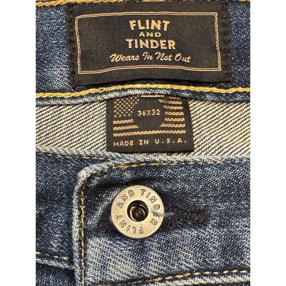 36 X 32 Flint And Tinder Straight Fit Blue Jeans - Picture 2 of 14